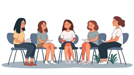 Group Meeting of Women Discussing Ideas Together