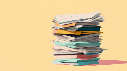 Stack of paper documents, illustration  -