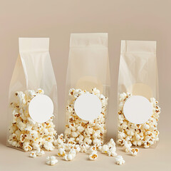 Box of Popcorn Mockup, high-end and customizable with realistic high-resolution rendering, ideal for branding, packaging design, and snack presentations, AI Generative
