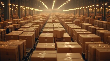 Warehouse Storage Cardboard Boxes Logistics Distribution Center