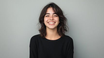 Obraz premium Young Uruguayan woman happy and smiling isolated