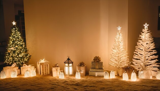 christmas holiday background, illumination and decoration concept