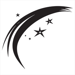 
simple logo of a a shooting star, on a white background