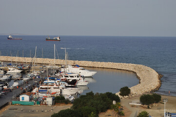 The Larnaca Marina with yachts in Cyprus