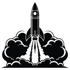 rocket and space silhouette vector illustration. Rocket icon