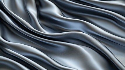 Naklejka premium Blurred silver satin fabric, with a soft, smooth texture that enhances the feeling of elegance and simplicity in a luxurious setting