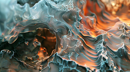 Naklejka premium Abstract, colorful, 3d render with blue, white, and orange.