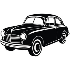 Obraz premium Vintage Car silhouette vector style illustration on white background
