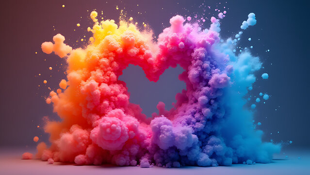 Vibrant colors surround a 3D primitive shape display on screen in high definition format.