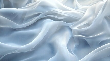 Obraz premium Soft, flowing satin fabric with blurred white and gray tones, creating a delicate and natural texture for a high-end design atmosphere