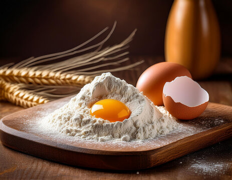 Ingredientes basicos de reposteria, leche, huevos, harina y azucar