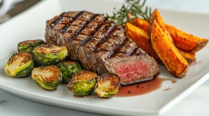 Grilled Steak with Vegetables and Sweet Potatoes