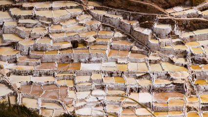 Ponds of maras salt mine, cusco, Peru