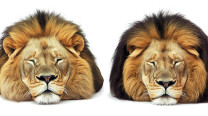 Lions Resting Peacefully on the Ground in a Detailed Collection Set Generative AI