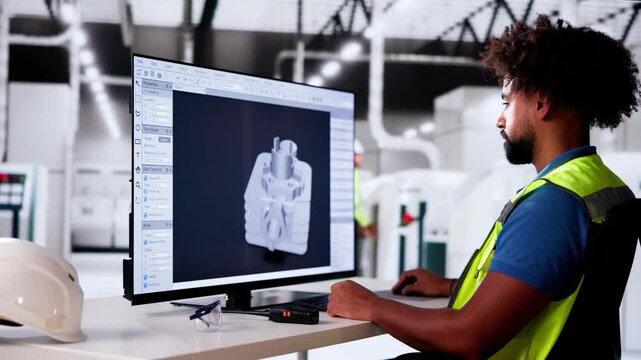 3D Software Engineer Developing Computer Engineering