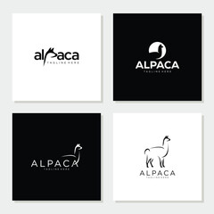 alpaca animal logo design collection for download