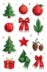 New Year stickers on a white background. Generative AI