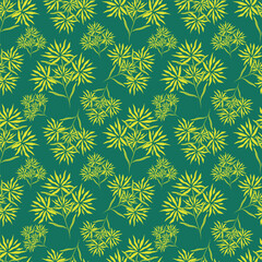 Cute hand drawn floral seamless pattern background