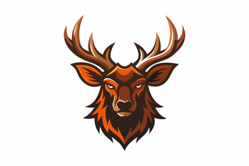 Elk head mascot logo design vector illustrator on white background