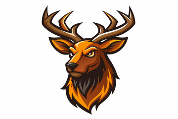 Fototapeta premium Elk head mascot logo design vector illustrator on white background