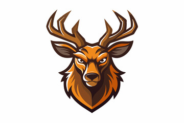 Elk head mascot logo design vector illustrator on white background
