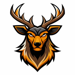 Elk head mascot logo design vector illustrator on white background