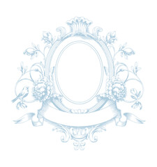 Vintage Wedding monogram. Frame vintage logo wedding bordor