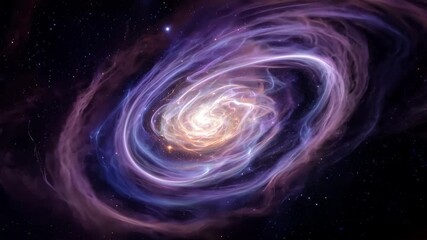 The camera slowly zooms in on a vast nebula, swirling with colorful gases and stars, illuminated by ambient light. - Powered by Adobe