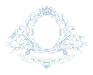 Vintage Wedding monogram. Frame vintage logo wedding bordor