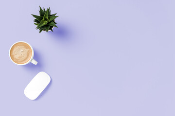 Modern office desktop with copy space