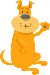 cartoon dog animal character waving his paw