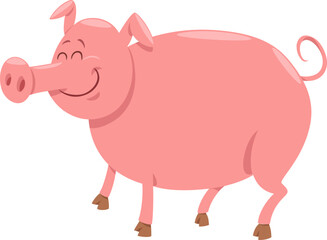 funny cartoon pig farm animal character