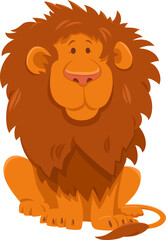 funny cartoon lion wild animal character