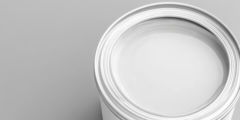 White Paint Can Close Up: Smooth Texture and Circular Rim