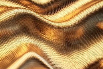 Naklejka premium Abstract gold wave background with a luminous, metallic sheen. Golden waves of luxury abstract golden flow