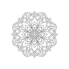 Luxury mandala  vector illustration ornament decor with black silhouette white background