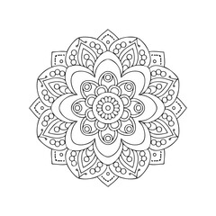 Luxury mandala  vector illustration ornament decor with black silhouette white background