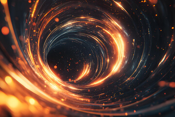 Fototapeta premium Abstract glowing galaxy energy tunnel in space background