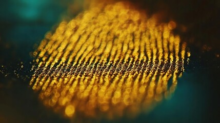 Close-up of a fingerprint with golden textures.
