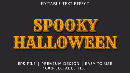 Editable text effect Halloween, Spooky text style . Spooky Halloween theme editable text effect