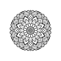 Luxury mandala  vector illustration ornament decor with black silhouette white background