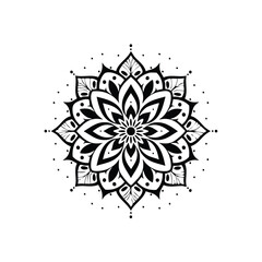 Luxury mandala  vector illustration ornament decor with black silhouette white background
