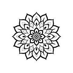 Luxury mandala  vector illustration ornament decor with black silhouette white background