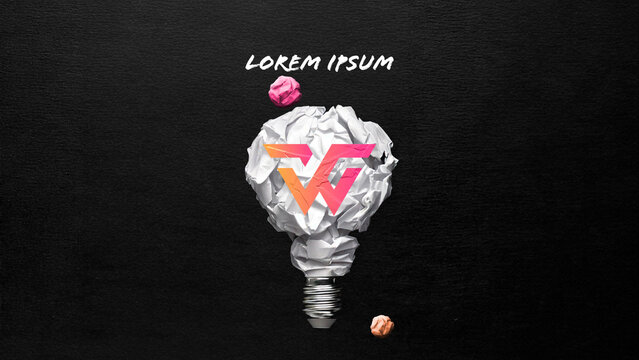 Crumpled Paper Light Bulb Logo Reveal 385