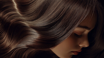 Naklejka premium portrait of a woman with long hair