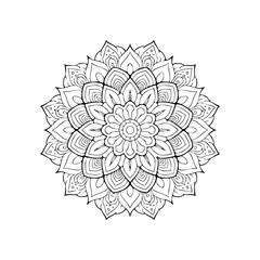 Luxury mandala  vector illustration ornament decor with black silhouette white background