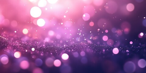 New Year's Celebration Greeting Card Concept, Bokeh Pink and Purple Lights Background With Copy Space, Sparkles