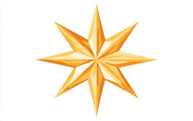 Obraz premium A golden eight-pointed star design reflecting elegance and beauty in a timeless shape ideal for decor or illustration