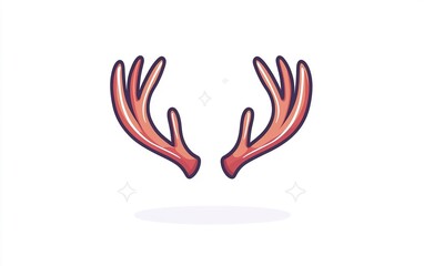 Colorful and stylized deer antlers illustration with a simplistic design against a white background