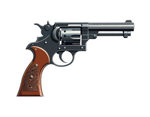 hand gun revolver isolated on a white background